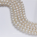 10mm AA Semi Near Round Large Size Real Fresh Water Freshwater Pearl Beads String Pearl Strand